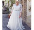 Cheap Plus Size Wedding Dresses Under 100 Beautiful Discount Plus Size Wedding Dresses Chiffon Three Quarter Sleeve Beads A Line Sweep Train Lace Crystal Sash Bridal Gowns Charming See Through Elegant