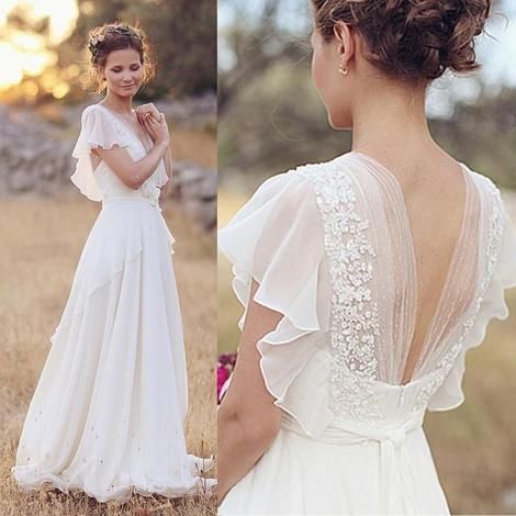 Cheap Summer Wedding Dresses Awesome Cheap Plus Size Chiffon Country Wedding Dresses V Neck Back