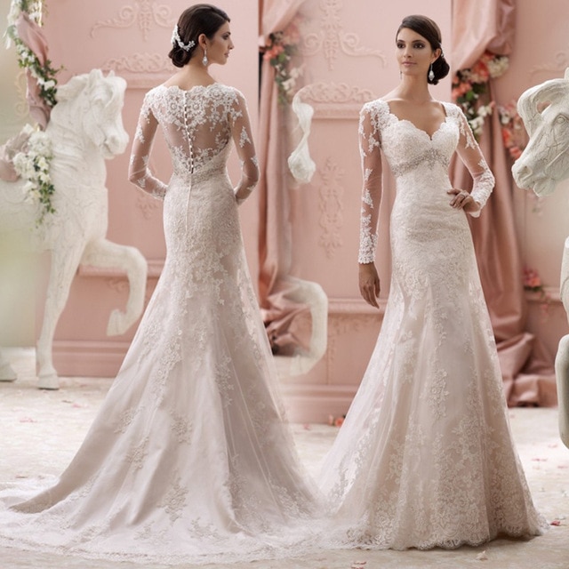 Fashionable Vintage Wedding Dress 2015 Designer Beaded Sweetheart Bridal Cheap Long White Lace Wedding Dresses vestido 640x640