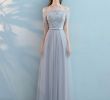 Cheap Wedding Dresses Under 100 Beautiful Gray Tulle Lace Long Prom Dress Gray Tulle Bridesmaid Dress