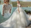 Cheap Wedding Dresses Usa Elegant Elegant 2019 Jewel Neck Lace Ball Gown Wedding Dresses Half Sleeve Appliques See Through Back Long Custom Made Wedding Dress