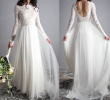 Chiffon A Line Wedding Dresses Inspirational Sretchy Lace Sleeves Elegant Wedding Dress Open Back Chiffon
