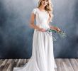 Chiffon Wedding Dresses Awesome Discount 2019 New A Line Lace Chiffon Boho Modest Wedding Dresses with Cap Sleeves Lace Up Back Women Country Western Modest Bridal Gown Mermaid