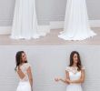 Chiffon Wedding Dresses Awesome Simple A Line Beach Wedding Dresses Sheer Lace Appliques