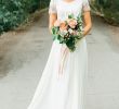Chiffon Wedding Dresses Beautiful A Line V Neck Short Sleeves Chiffon Wedding Dress with