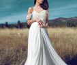 Chiffon Wedding Dresses with Sleeves Lovely Floral F the Shoulder Ivory Lace and Chiffon Sweep Train