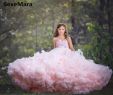 Child Wedding Dresses Unique Pink Puffy Cloud Flower Girls Dresses for Wedding Kids Pageant Gown Girls Birthday Dress evening Gowns Custom Made Size