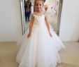 Children Dresses for Wedding Elegant 2019 Spring Flower Girls Dresses for Weddings Jewel Neck Sheer Lace Appliques Bead Girls Pageant Dress Tulle A Line Girls Party Gowns