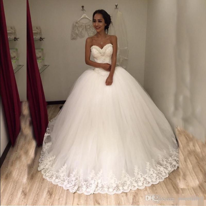 China Wedding Dresses Lovely Princess Pearls Lace Up Wedding Dresses Sweetheart Turkey Ball Gown Y Bridal Gowns 2019 Vestidos De Noiva Canada 2019 From Sweetlife1 Cad $196 90
