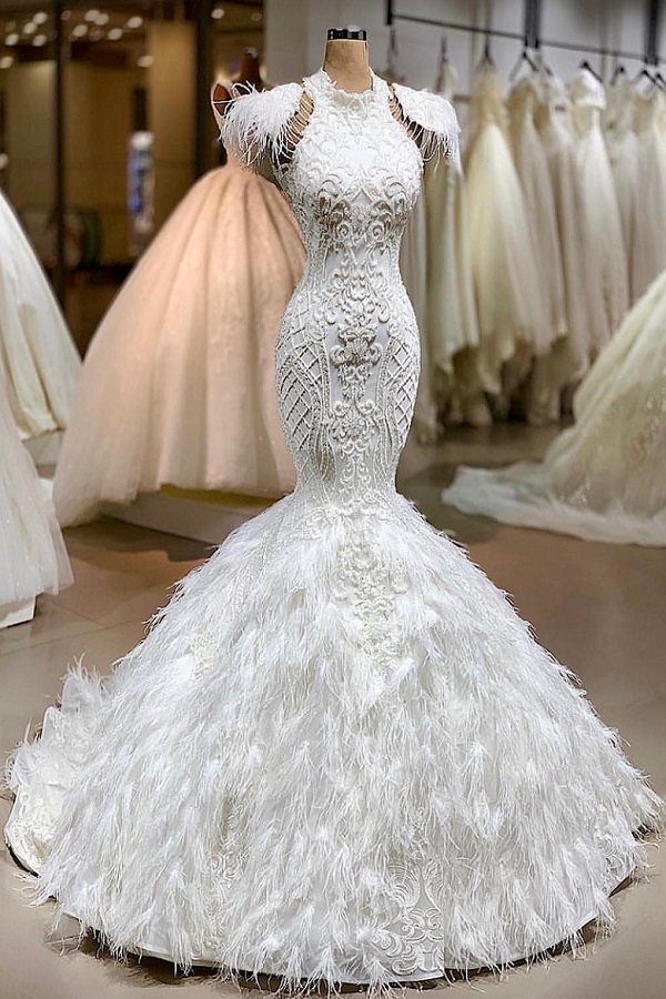 Latest Design Luxury Mermaid y Long Train Vestido De Novia wedding dress ball gown