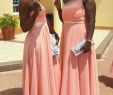 Chocolate Bridemaids Dresses Luxury 2020 New south African Black Girls A Line Bridesmaid Dresses E Shoulder Chiffon Maid Honor Dress Wedding Guest Dress Plus Sizes Chocolate Brown