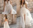 Chocolate Wedding Dresses Beautiful Muse by Berta 2019 Wedding Dresses V Neck Lace Backless Mermaid Bridal Gowns High Slit See Through Trumpet Customized Beach Wedding Dress Perfect