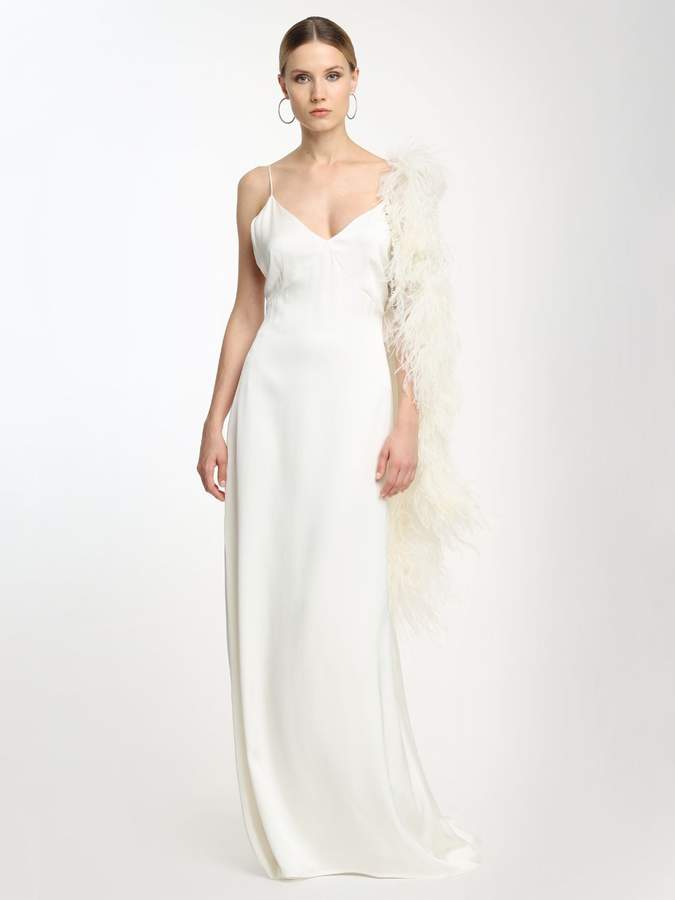 Christian Siriano Wedding Dresses Awesome Feather Shoulder Dress Shopstyle