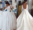 Civil Court Wedding Dresses Beautiful 2019 White Satin Ball Gown Wedding Dresses with Long Sleeves Bateau Neckline Draped Court Train Backless Plus Size Bridal Gowns Custom Made Wedding