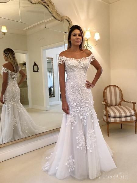 Clearance Bridal Gowns Best Of F the Shoulder White Mermaid Wedding Dresses Lace Wedding