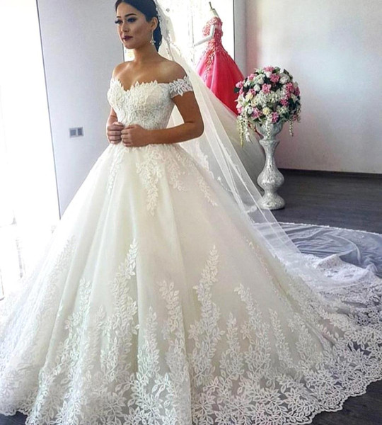 Clearance Bridal Gowns Lovely Discount 2018 New Design Ball Gown Lace Wedding Dresses F Shoulder Garden Backless Bridal Gowns Appliques Tulle Long Vestidos De Novia Custom Cheap
