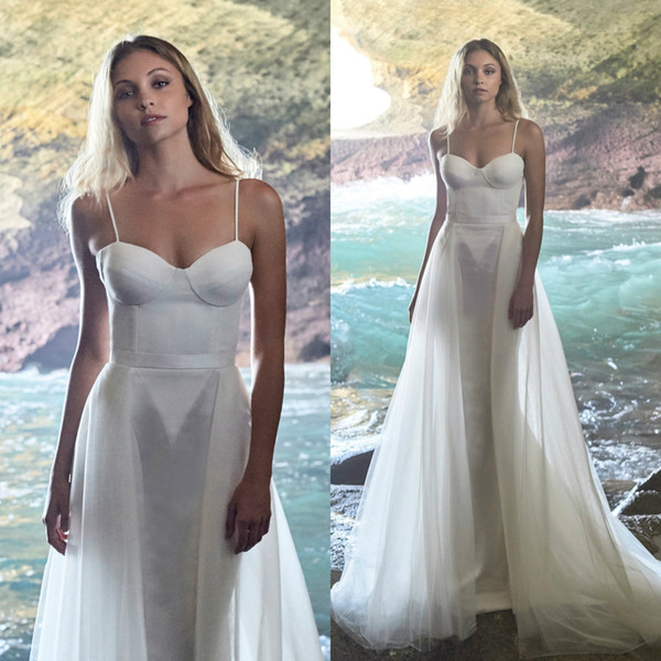 Clearance Bridal Gowns Lovely Discount 2019 Elbeth Gillis Wedding Dresses Spaghetti Straps Simple Beach Wedding Dress with Overskirt Cheap Bridal Gowns Bride Wedding Dresses Cheap