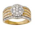 Clearance Bridal Sets Elegant 1 Carat Of Diamonds 9ct Gold Diamond Dress Ring