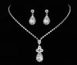 Clearance Bridal Sets Elegant New Crystal Water Drop Bridal Wedding Jewelry Sets Rhinestone Necklace Earrings Jewelry Set Gifts for Bridesmaids High Quality