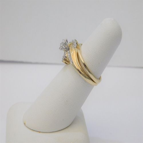 Clearance Bridal Sets Lovely Clearance 10k Yellow Gold Diamond Baguette Bridal Set