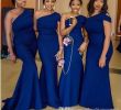 Cobalt Blue Dresses for Wedding Guests Lovely Blue E Shoulder Mermaid Bridesmaid Dresses Sweep Train Simple African Garden Country Wedding Guest Gowns Maid Honor Dress Plus Size