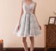 Cocktail Lenght Wedding Dresses Beautiful Re Mended A Line Knee Length V Neck Lace evening Dress