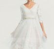 Cocktail Lenght Wedding Dresses Lovely V Neck Knee Length Tulle Cocktail Dress with Beading
