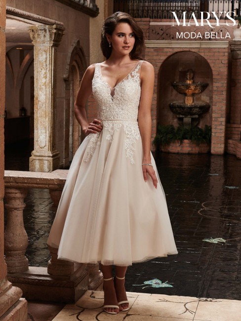 marys bridal mb2023 tea length wedding gown 01 480