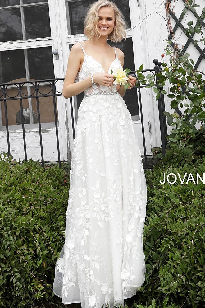 Color Embroidered Wedding Dress Best Of Jovani Jb Floral Embroidered Simple Wedding Dress