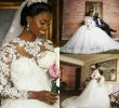 Colorful Wedding Dresses 2015 Elegant 2018 African Ball Gown Country Wedding Dresses Jewel Long Sleeve Sweep Train Bridal Gowns with Applique Tulle Plus Size Wedding Dress