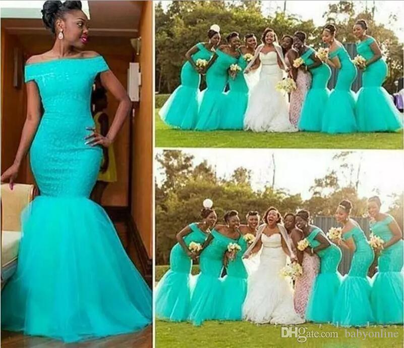 Coral and Teal Bridesmaid Dresses Fresh Aqua Teal Turquoise Mermaid Bridesmaid Dresses F Shoulder Long Ruched Tulle Africa Style Nigerian Bridesmaid Dress Bm0180 Plus Size Bridesmaid Dress