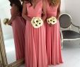 Coral and Teal Bridesmaid Dresses Fresh Y Coral Bridesmaid Dresses Long 2017 Open Back V Neck A Line Chiffon Wedding Guest Dress Free Shipping