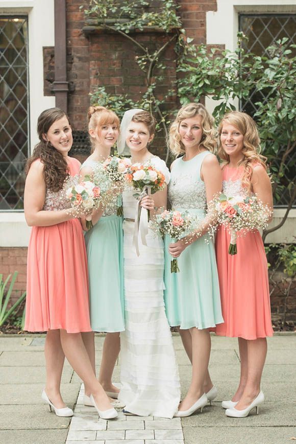 Coral Dresses for Wedding Inspirational 2 Colours but Same Length Pretty Maids In A Row