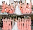 Coral Gables Wedding Dresses Luxury Arabic African Coral Peach Blush Long Bridesmaid Dresses with Half Sleeves Plus Size Lace Mermaid Party Dress Beautiful Bridemaid Dresses Lace