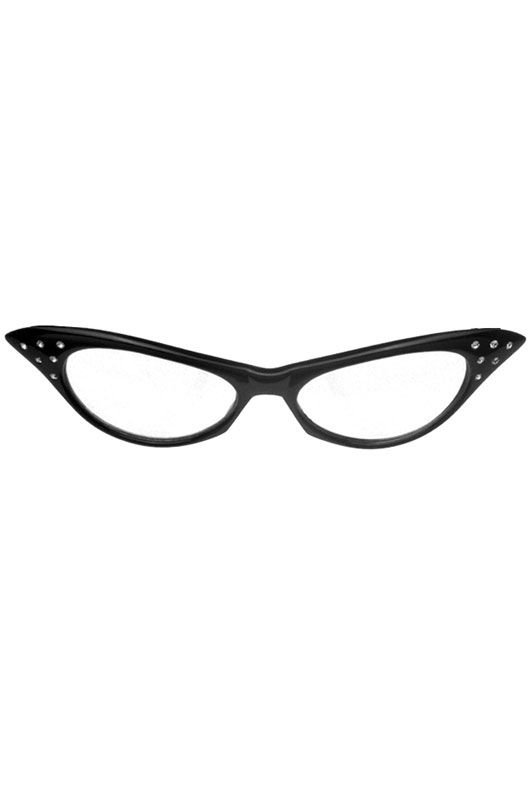 Costume Shapes Elegant 50 S Rhinestone Glasses Accessory Black Pure Costumes