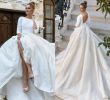 Court House Wedding Dress Inspirational 2018 New Simple Satin Ball Gown Wedding Dresses 34 Long Sleeves Backless Ball Gown Court Train Custom Made Bridal Gowns Bridal Gowns Brides Dress