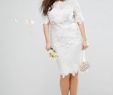 Courthouse Wedding Dress Plus Size New Edition Curve Lace Embroidered Midi Wedding Dress In 2019
