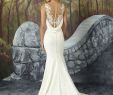 Cowl Back Wedding Dress Elegant Style 8923 Crepe Fit and Flare Wedding Dress with attached