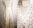 Cream Lace Wedding Dress Luxury Vintage 80s Cream Lace Boho Wedding Dress Satin Sash & Lace