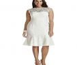 Cream Wedding Dresses Plus Size Elegant Yilian Lace Cap Sleeve Plus Size Short Wedding Dress at