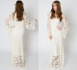 Crochet Lace Wedding Dresses Luxury Discount Vintage Inspired Bohemian Wedding Dresses Bell Sleeve Lace Crochet Ivory White Hippie Wedding Dress Boho Embroidered Maxi Bridal Gowns
