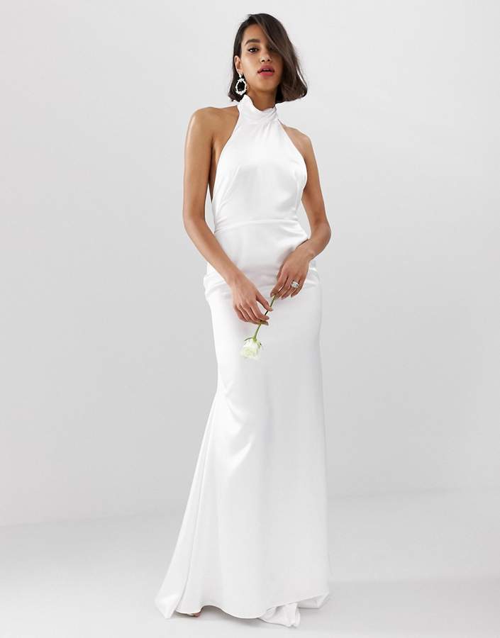 Asos Edition EDITION halter backless maxi wedding dress