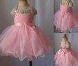 Cupcake Style Wedding Dresses Elegant toddler Pageant Dresses for Girls 2016 Pink Crystal Beaded Open Back Cupcake Pageant Gowns Tulle Ball Gown with Sash Bow Kids Prom Dress