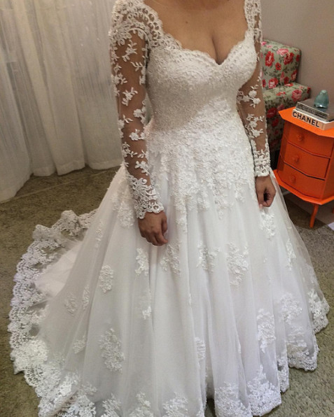 full figure wedding dress plus size long sleeves lace wedding dress awesome