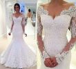 Custom Wedding Dress Online Elegant Long Sleeve F Shoulder Mermaid Lace Custom Wedding Dresses