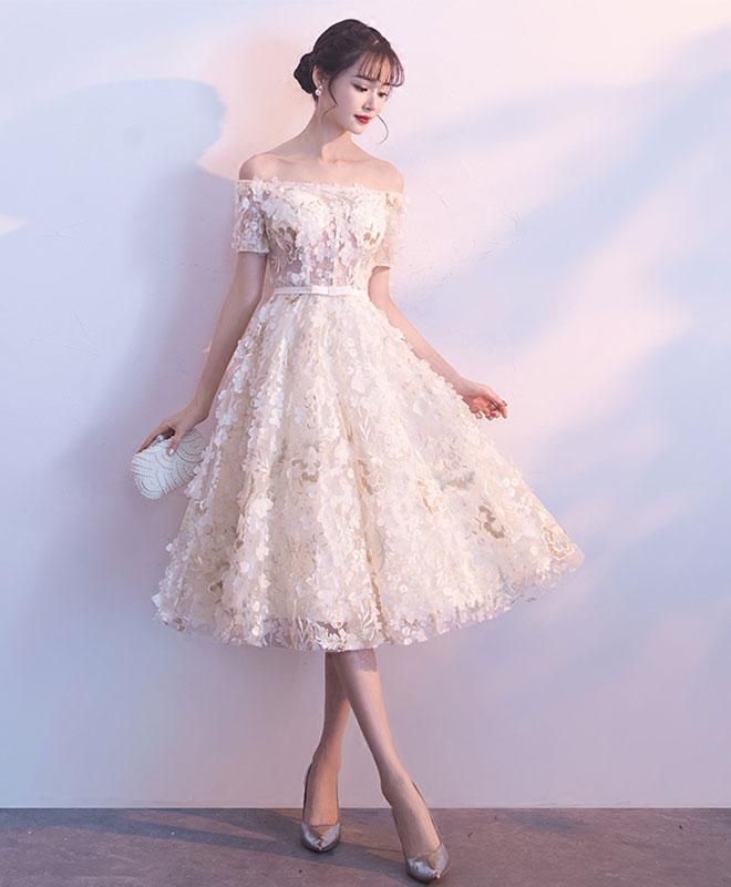 Cute Short Wedding Dresses Lovely Cute Champagne Short Prom Dress Home Ing Dress In 2019