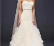David Bridal.com Luxury David S Bridal Collection organza Mermaid Wedding Dress with Ruffled Skirt Wedding Dress Sale F