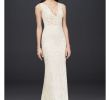 David Bridal Sale Dresses Beautiful Plunging Illusion Bodice Lace Wedding Dress