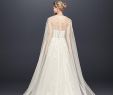 Davids Bridal Clearance Luxury Long Tulle Cape with 3d Flowers