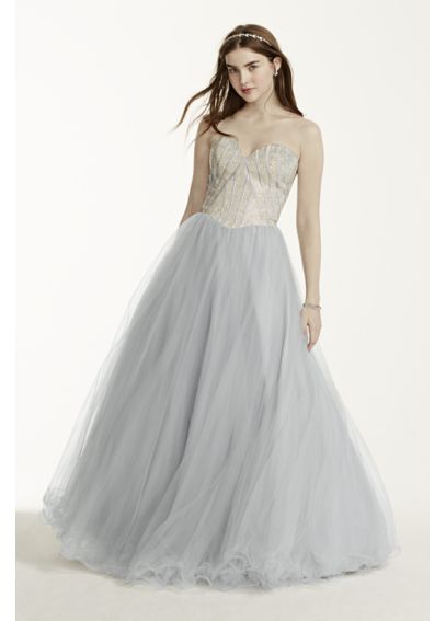 Davids Bridal Dresses Under 100 Beautiful Rhinestone Encrusted Bodice Tulle Ball Gown P474